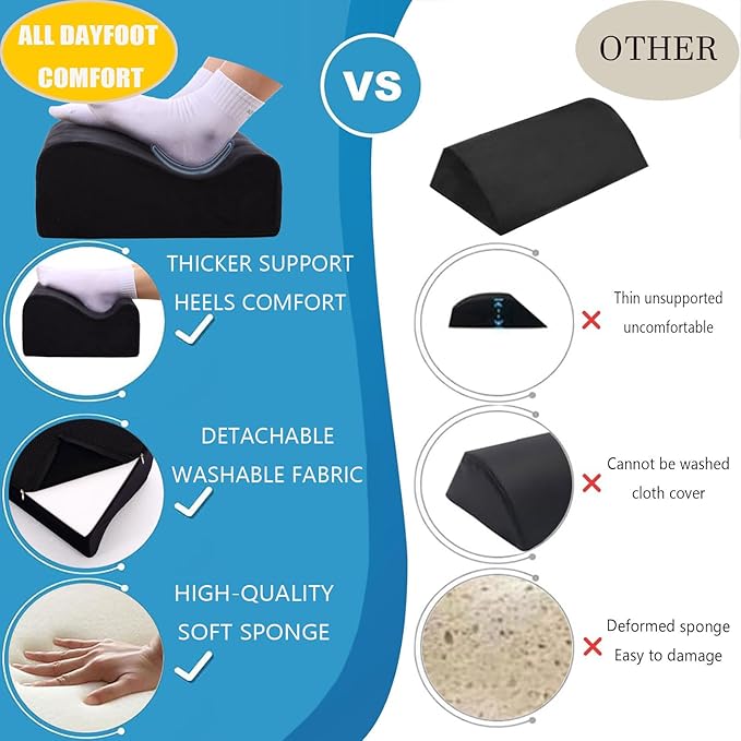 Foot Rest for Under Desk at Work,at Work Soft Ergonomic Footrest,Support Foot Pillow,Heel Chair,Leg Elevation Pillow,(Black) (Black)