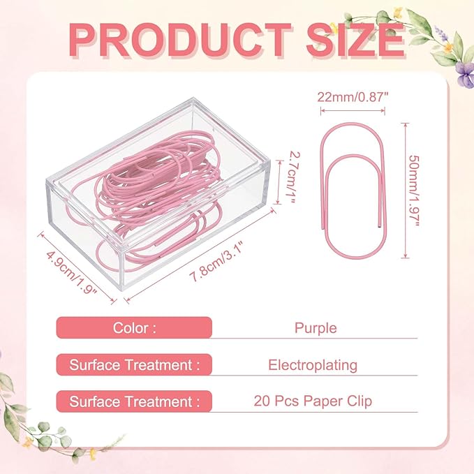 PATIKIL 20 Pcs Paper Clip, 2inch Non-Skid Metal Paper Clamp Clips Large for Office Supplies Craft Scrapbook Document Note Sorting, Electroplating, Silver