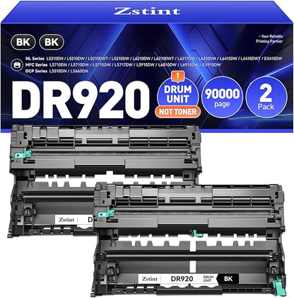 DR920 Drum Unit (Not Toner) Compatible for Brother DR-920 Imaging Drum TN920 TN920XXL TN920XL HL-L6210DW HL-L6210DWT HL-L5210DN HL-L5210DW HL-L5210DWT HL-L6310DW MFC-L5710DW DCP-L5510DN Printer 2-Pack