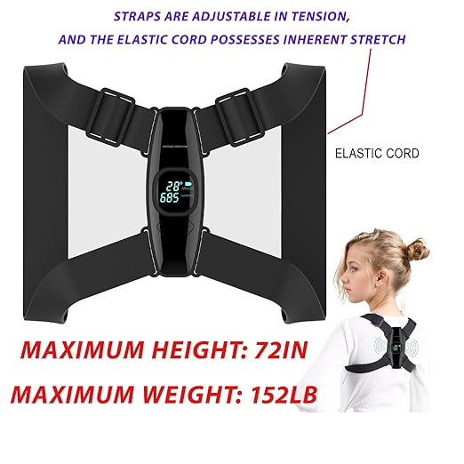 Upgraded Smart Posture Corrector Adjustable Posture Correction Angle with Vibration Posture Reminder Correct Hunchback Posture Correction Back Posture Monitor Hunchback Smart Corrector