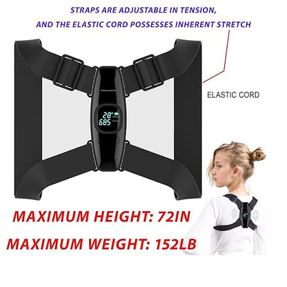 Upgraded Smart Posture Corrector Adjustable Posture Correction Angle with Vibration Posture Reminder Correct Hunchback Posture Correction Back Posture Monitor Hunchback Smart Corrector