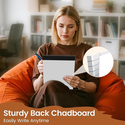 Legal Pads 8.5 X11.75, Narrow Ruled Notepads, 12 Pack, 30 Sheet/Pad, White Legal Pads, Tear Off Notepad, Perforated Writing Pad, Notebook Paper College Ruled, Notepads for Office Home School, Notepad