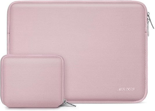 MOSISO Laptop Case 15 inch, 15 inch Laptop Sleeve Bag Compatible with MacBook Air 15 M4 A3241 M3 A3114 M2 A2941 2025 2024 2023, Dell XPS 15, Neoprene Computer Sleeve Bag with Small Case, Baby Pink