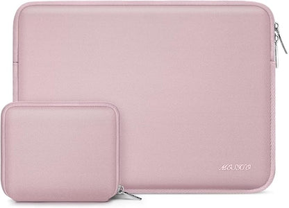 MOSISO Laptop Case 18.5 inch, 18-18.5 inch Laptop Sleeve Bag Compatible with ASUS Gaming Monitor HP Dell Lenovo Notebook, Neoprene Computer Sleeve Bag with Small Case, Baby Pink