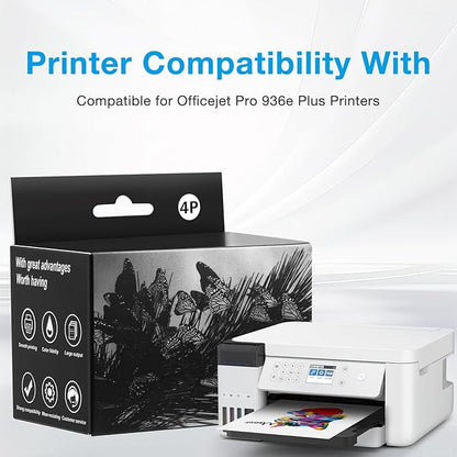 936XL 936e Ink Cartridges Combo Pack Replacement for HP 936e Ink 936XL Black and 936 Color Combo Pack for HP OfficeJet Pro 9120e 9125e 9122e 9128e 9130e 9135e 9110b 9130b 9730e (4 Pack with Chip)