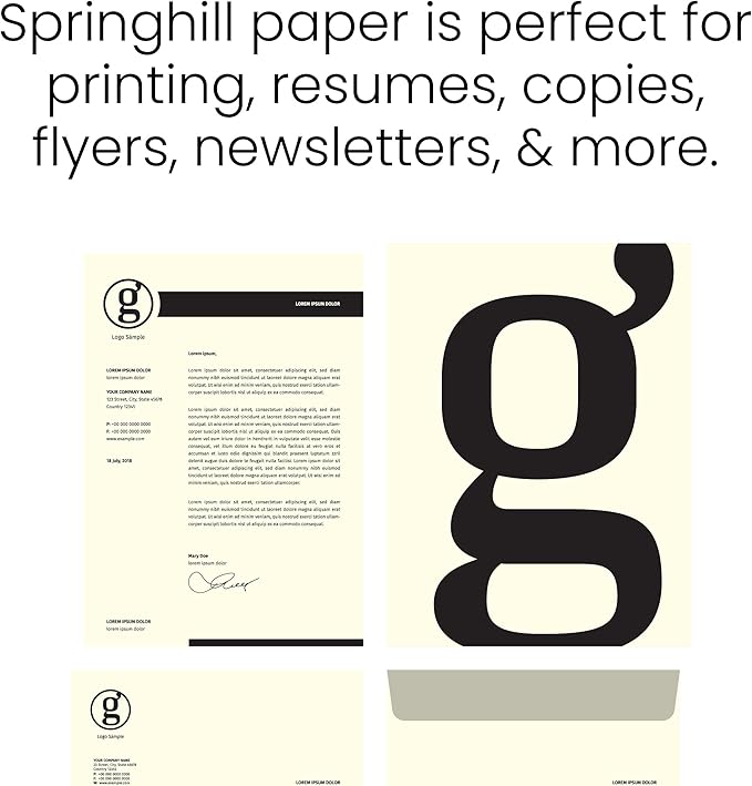 Springhill 11” x 17” Cream Copy Paper, 28lb Bond/70lb Text, 104gsm, 500 Sheets (1 Ream) – Colored Printer Paper with Smooth Finish – Versatile and Flexible Computer Paper – 024068R