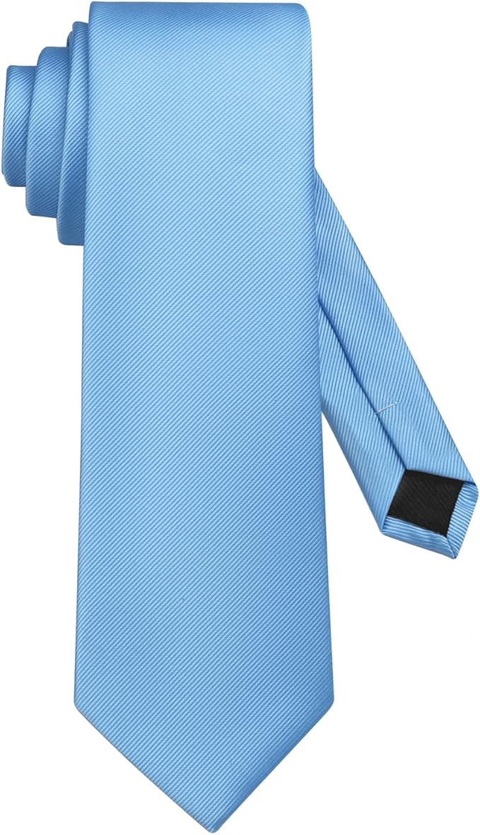 DecTwig Men's Ties Solid Color Formal Neckties 3.15" (8CM) Black Ties For Men