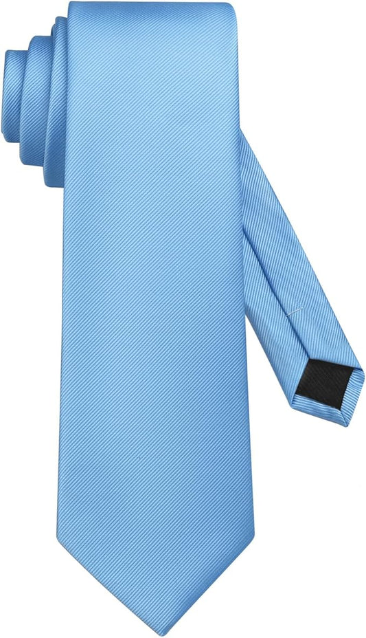 DecTwig Men's Ties Solid Color Formal Neckties 3.15" (8CM) Black Ties For Men