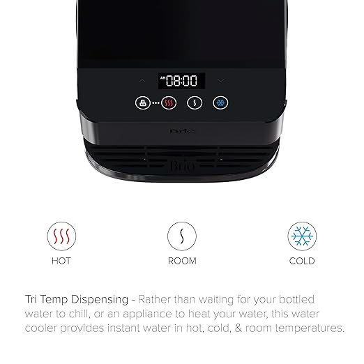 Brio Moderna Self-Cleaning Bottleless Countertop Water Cooler Dispenser - with 3-Stage Water Filter and Installation Kit, Tri Temp Dispense, and LED Night Light - UL/Energy Star Approved