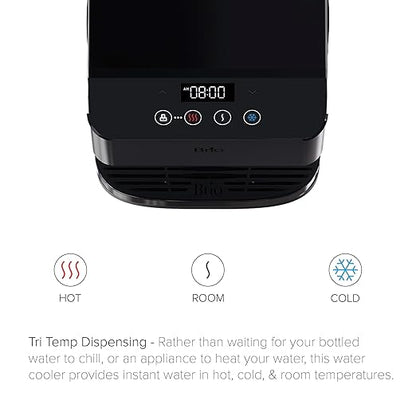 Brio Moderna Self-Cleaning Bottleless Countertop Water Cooler Dispenser - with 3-Stage Water Filter and Installation Kit, Tri Temp Dispense, and LED Night Light - UL/Energy Star Approved