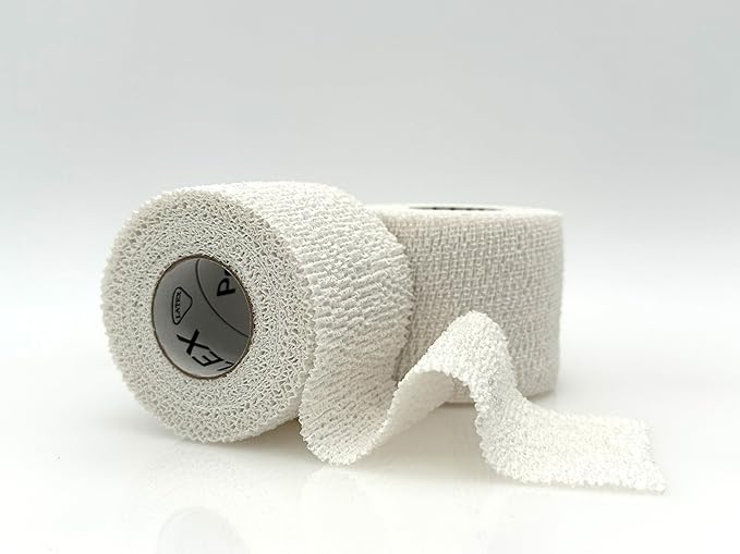PowerFlex – Self-Adhering Sports Wrap for Injury Prevention & Post-Injury Stability – Medical-Grade, Sweat & Water Resistant First Aid Wrap for Athletes - White, 2 inch, 2 Rolls
