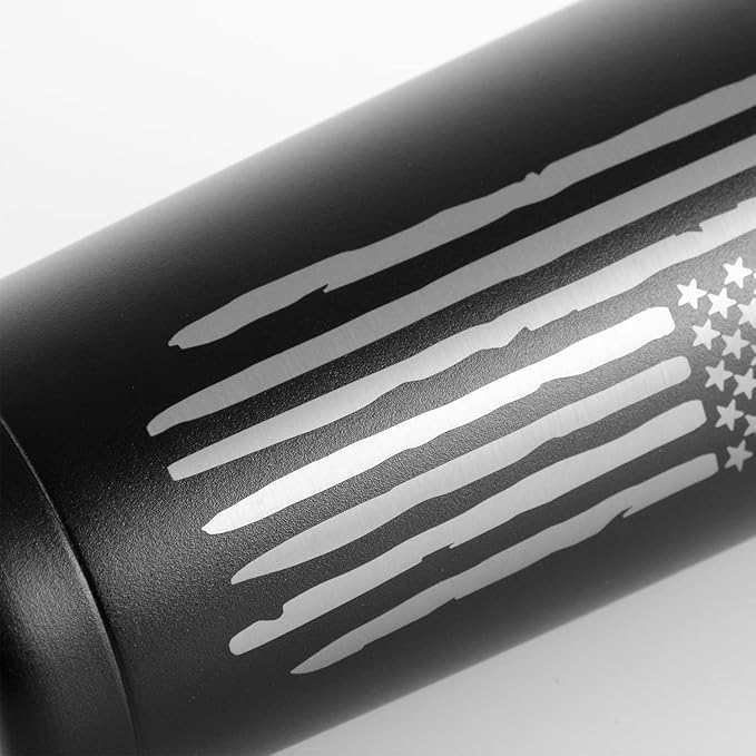 American Flag Gifts Set For Men, 20 oz Travel Coffee Tumbler & Mug With Pocket Knife, Unique Patriotic Military Gifts For Veterans, Police, Fathers Day, Christmas, Birthday, Valentine, Thanksgiving