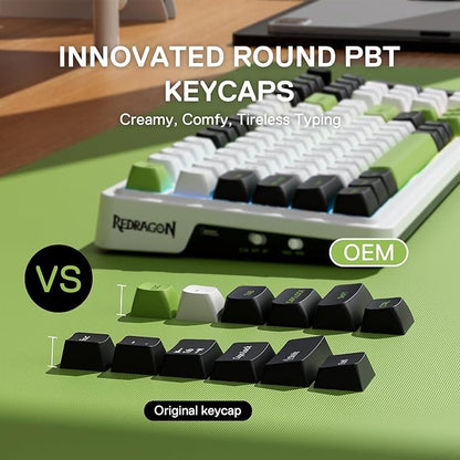 Redragon K686 PRO 98 Keys Wireless Gasket RGB Gaming Keyboard, 3-Mode PBT Mechanical Keyboard w/Hot-Swap Socket, Dedicated Knob Control & 5-Layer Noise Dampening, Custom Linear Switch