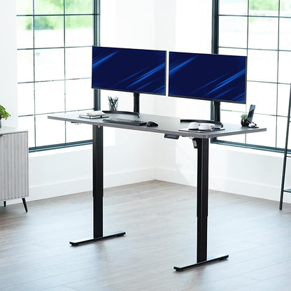 VIVO Electric 71 x 30 in Standing Desk, Memory Height Adjustment, 1B Series, Dark Gray Top Black Frame, DESK-KIT-1B7G