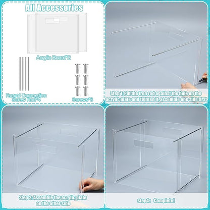 24 Hanging File Folder with Acrylic Organizer for Letter/a4 Size Desktop Clear File Storage Box with Handles for Home Work Office Use(Blue,Classic)