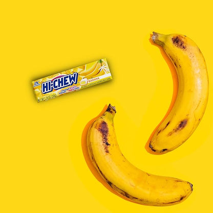 HI-CHEW Banana Sticks, 15-Pack, Soft & Chewy Candy, 1.76oz Each, Bulk Candy Individually Wrapped - Made with Immensely Juicy Fruity Flavors