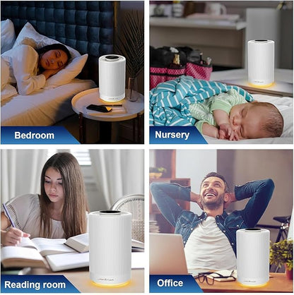 Jafanda Air Purifiers for Home Bedroom Coverage 450 sqft, 23 dB Air Cleaner with Brushless Motor, Effectively Remove Pollen Dust and Odor to Prevent Seasonal Air Diseases, Night Light
