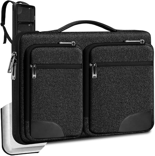 Hseok Ultra-Slim Laptop Case 17 17.3 inches Sleeve Protective PC Briefcase for Commuting and Business Trip，Carbon