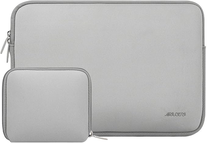 MOSISO Laptop Case 13.3 inch, 13-13.3 inch Laptop Sleeve Bag Compatible with MacBook Air/Pro 13/Pro 14 M5 M4 M3 M2 M1, HP Dell ASUS Lenovo, Neoprene Computer Sleeve Bag with Small Case, Light Gray