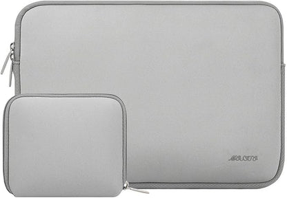 MOSISO Laptop Case 13.3 inch, 13-13.3 inch Laptop Sleeve Bag Compatible with MacBook Air/Pro 13/Pro 14 M5 M4 M3 M2 M1, HP Dell ASUS Lenovo, Neoprene Computer Sleeve Bag with Small Case, Light Gray