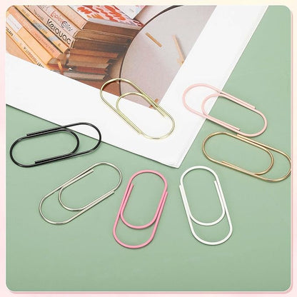 PATIKIL 100 Pcs Paper Clip, 2inch Non-Skid Metal Paper Clamp Clips Large for Office Supplies Craft Scrapbook Document Note Sorting, Electroplating, Rose Gold