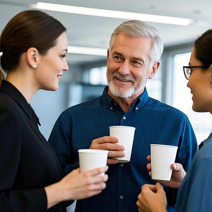 500 Count 12 oz Disposable Paper Coffee Cups, White Hot Paper Cups for Cafes, Bistros, Parties, and Events