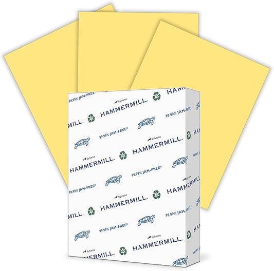 Hammermill Colored Paper, 20 lb Buff Printer Paper, 8.5 x 11-1 Ream (500 Sheets) - Made in the USA, Pastel Paper, 103325R