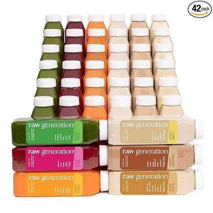 Raw Generation Protein Cleanse – 7-Day Juice & Smoothie Cleanse for Weight Loss, Lean Muscle, Reduced Bloating & Increased Energy – 42 Bottles to Support Workouts and Reset Your Diet