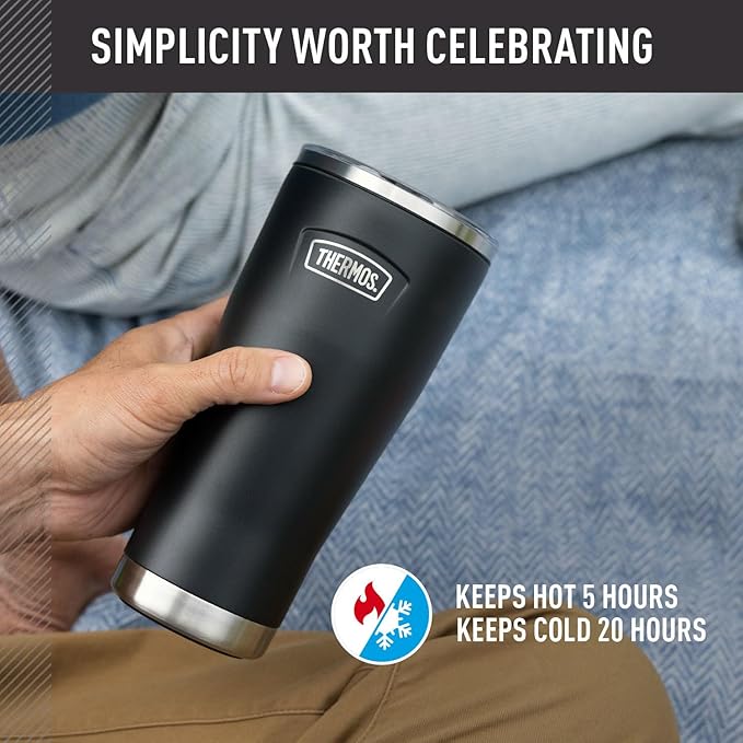 THERMOS ICON SERIES, Stainless Steel Tumbler with Slide Lock, 18 Ounce, Sea Green