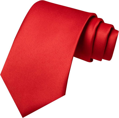 RBOCOTT Solid Color Tie and Pocket Square Hankerchief with Lapel Pin Set for Men