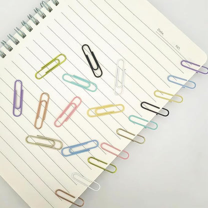 Medium Paper Clips 33 mm/1.3 Inch Size 300 Pcs PaperClips Assorted Colored for Home, School and Office Use