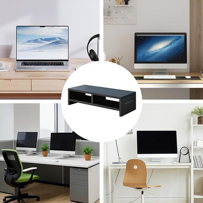 Monitor Stand, with Sleek Modern Design, 50x20x13cm, Monitor Stand Riser, Wireless Charging Desk Organizer, Ergonomic Height, for Multitasking and Desktop Organization