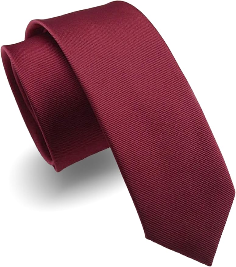RBOCOTT 2.4" Solid Color Skinny Tie for Men Slim Necktie(6cm)