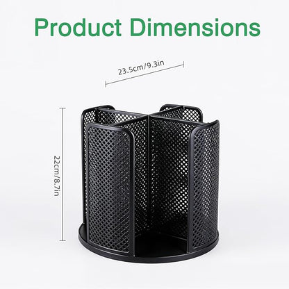 360° Rotating Coffee Cup Dispenser and Lid Holder with 4 Compartments, Organizes 3-16oz Paper Cups - For Coffee Shops, Home Countertops, Office, Restaurant & Kitchen Use