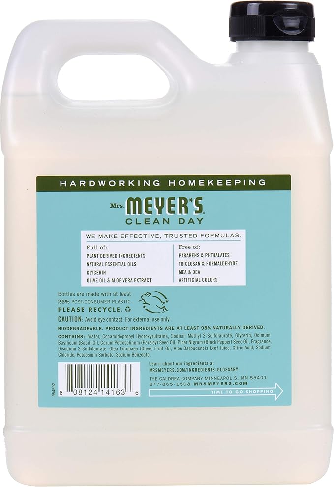Mrs. MEYER'S CLEAN DAY Hand Soap Refill Scent Variety Pack 2 CT (Basil + Lemon Verbena)