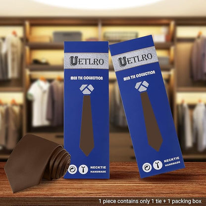 Black Ties For Men Solid Pure Color Formal Neckties 3.15" (8CM) Men's Tie for Business and Wedding with Gift Box