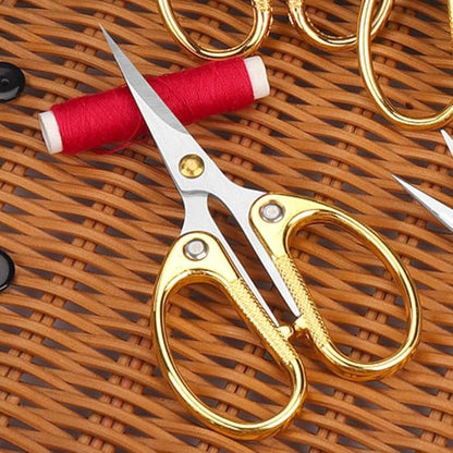 4.5" All Stainless Steel Embroidery Scissors for Sewing, Small Sharp Scissors Craft Shear for DIY Art Work Handicrafts Needlework Tool and Daily Use Gold