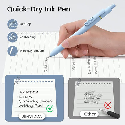 8Pcs Black Gel Pens - 0.7mm Medium Point Black Ink Pens | Smooth Writing - Quick Drying Retractable Pen for Men Women (Morandi - 8Pcs)