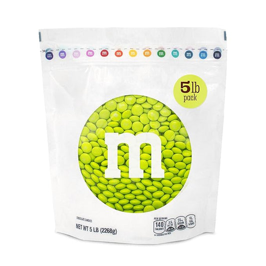 MY M&M'S Electric Green Milk Chocolate Candy, 5lbs, Bar