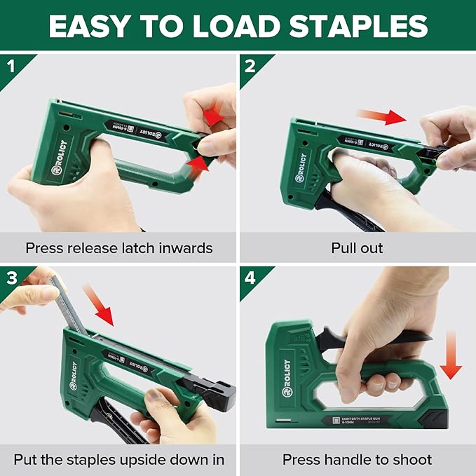 Light Duty Staple Gun for Wood, Upholstery Staple Gun with 3000pcs JT21 Staples 1/4, 5/16, 3/8 inch and Staple Remover for Crafts, Material Repair, Decoration, Furniture, DIY Use (2 Pack)