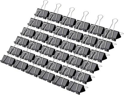 Binder Clips, Qimailer Medium Clips,36 Pcs 1.25 Inch,Black Metal Binder Clips and Paper Clips for Office, Home, School