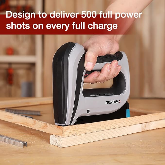 Arrow Cordless Staple Gun Kit, Electric Stapler with 3750 Pieces T50 1/4", 3/8", 1/2" Staples, for Upholstery Professional and DIY Projects, T50DCD