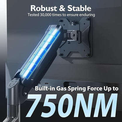 BONTEC Dual Monitor Stand for 13-34 Inch Screens, Gas Spring Adjustable Monitor Arm, Full Motion VESA 75x75/100x100mm Desk Mount with Tilt, Swivel, Rotation, Ergonomic Design for Home Office or Gaming
