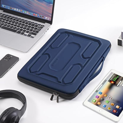 DOMISO 13.3 inch Laptop Sleeve with Handle Shockproof Computer Bag Waterproof EVA Protective Carrying Case for 13-13.3 inch Notebooks/13 MacBook Air/MacBook Pro Retina/Dell XPS 13/HP,Dark Blue
