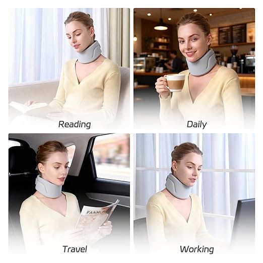 Neck Brace for Neck Pain and Support, Cervical Collar - Relieves Pain & Spine Pressure, Neck Support Brace Wraps Keep Vertebrae Stable and Aligned (Large)