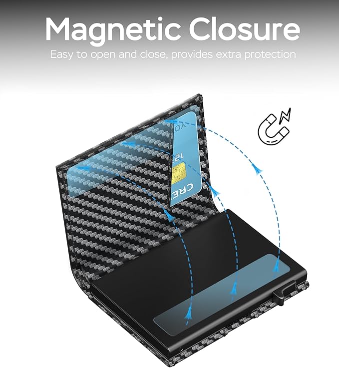 Mens Wallet with Airtag Holder, RFID Wallets for Men Pop up Card Holder, Smart, Slim, Minimalist, Trifold - 10+ Cards Capacity | ID Window | Cash Slot | Magnetic Closure, Gift for Him