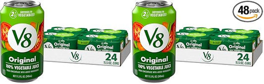 V8 Vegetable Juice, 100% Original, 11.5 fl oz | 24 Cans Total | 4 Cases of 6