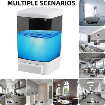 Manual Soap Dispenser Wall Mounted 37oz(1100ml) Commercial Hand Sanitizer Dispenser for Bathroom Kitchen Restaurant ABS Plastic Shampoo & Gel Compatible