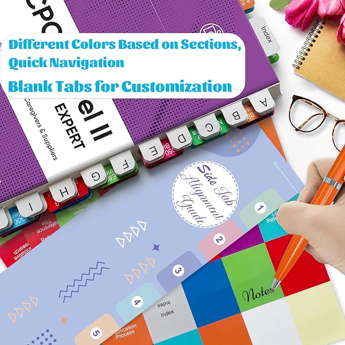 Index Tabs for AAPC Version HCPCS Level II 2025, Upgraded Complete Book Tabs Set (Book not Included), Color-Coded Tabs for Every Chapter with Code Ranges, Laminated & Waterproof & Repositionable