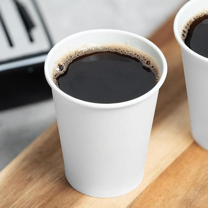 Karat 6 oz Paper Coffee Cup [1,000 ct] White Small Disposable Cup for Hot/ Cold Drinks and Beverages (C-K506W)